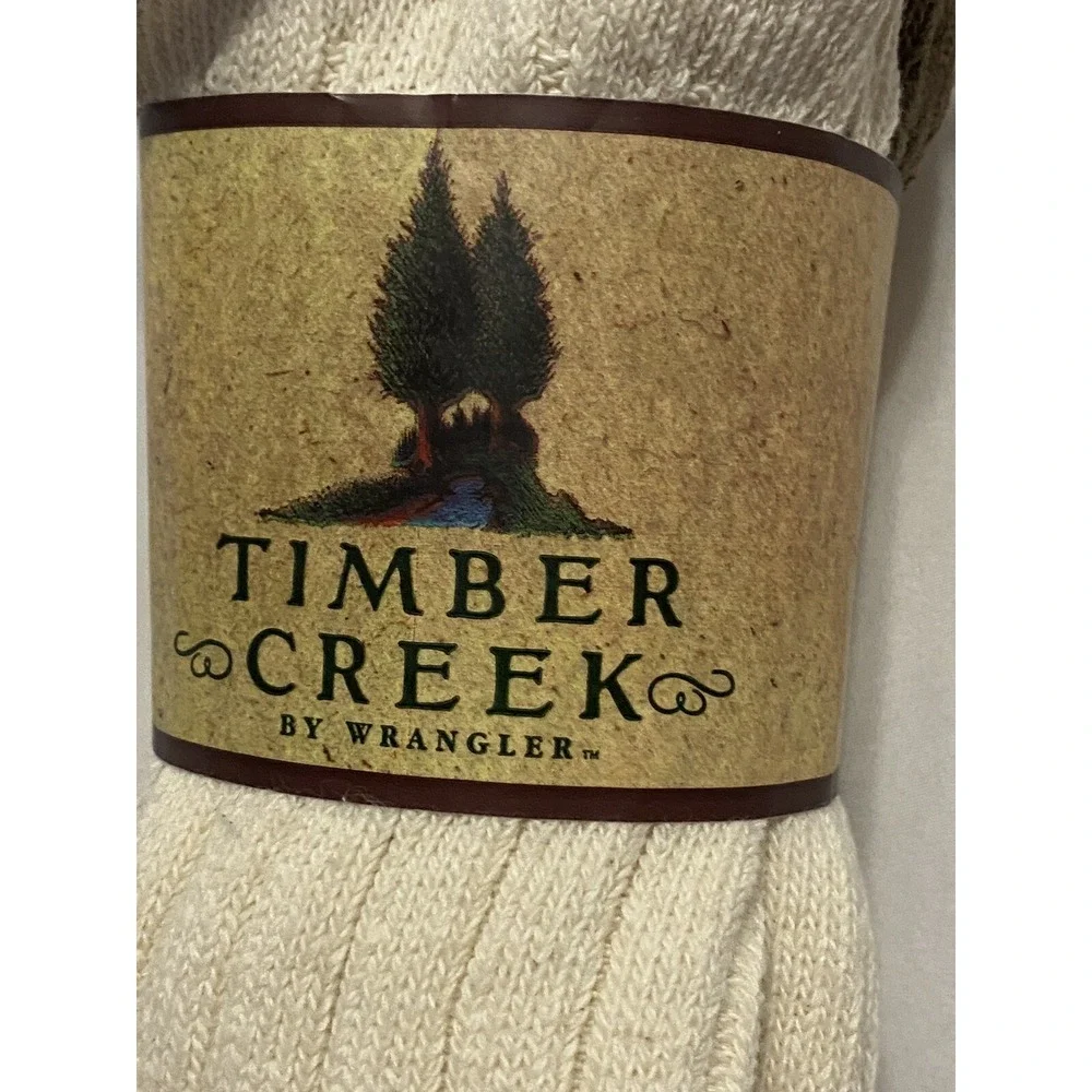 Nos 3 Pair Timber Creek Wrangler USA Made Cotton Rib Socks 10-13 Shoe Size 6-12